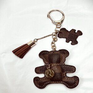 Bear with pendant, baby bear and tassel keychain and purse charm